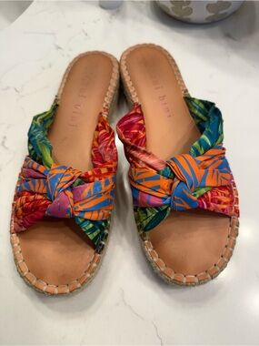 Gianni Bini Multicolor Tropical Knot Slide Sandals - Women